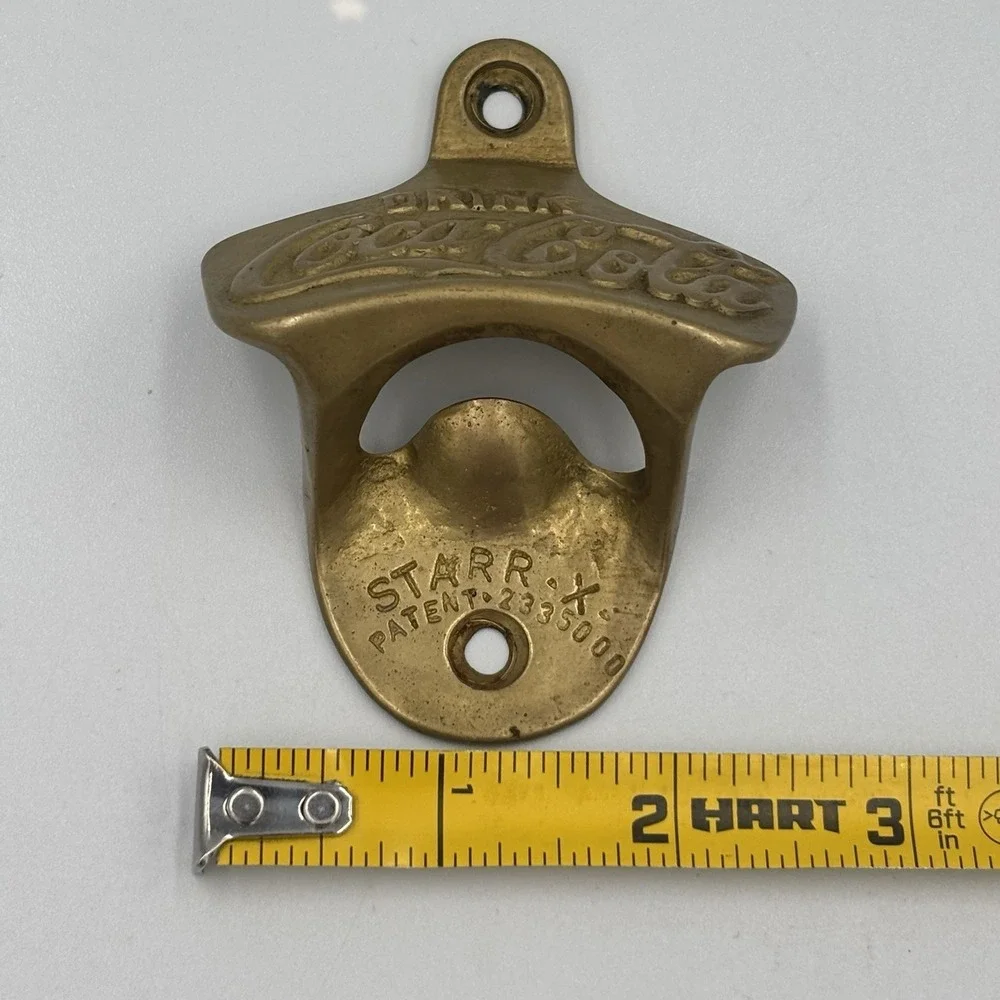 VTG COCA-COLA STARR X Wall Mount Bottle Opener Made In USA BRASS